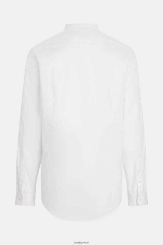 άνδρες Esprit άσπρο πουκάμισο από ποπλίνα με διακριτικό δελφίνι πουκάμισα 0J044P802