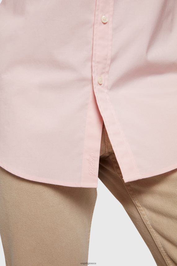 άνδρες Esprit ανοιχτό ροζ πουκάμισο από ποπλίνα με διακριτικό δελφίνι πουκάμισα 0J044P804