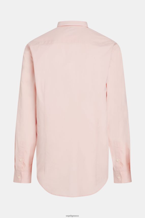 άνδρες Esprit ανοιχτό ροζ πουκάμισο από ποπλίνα με διακριτικό δελφίνι πουκάμισα 0J044P804