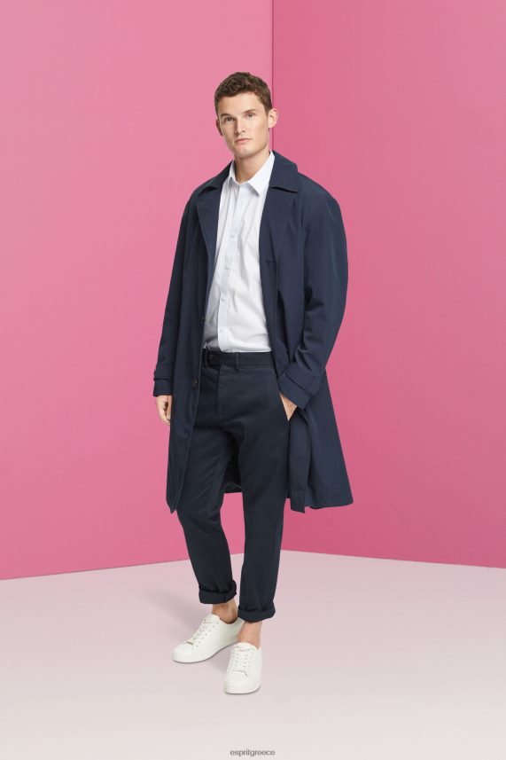 άνδρες Esprit γαλάζιο βιώσιμο βαμβακερό πουκάμισο πουκάμισα 0J044P832