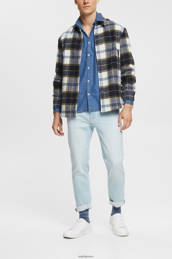 άνδρες Esprit μπλε μέτριο πλύσιμο τζιν πουκάμισο πουκάμισα 0J044P833