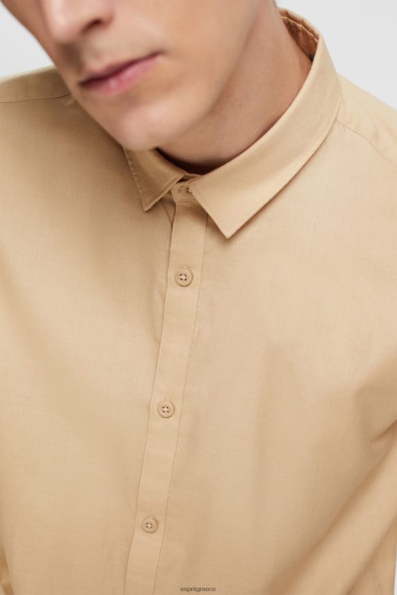 άνδρες Esprit κρεμ μπεζ πουκάμισο σε λεπτή εφαρμογή πουκάμισα 0J044P854