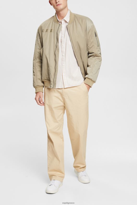 άνδρες Esprit κρεμ μπεζ ριγέ πουκάμισο πουκάμισα 0J044P871