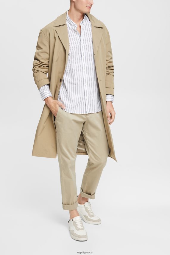 άνδρες Esprit άσπρο ριγέ πουκάμισο με κουμπιά πουκάμισα 0J044P884