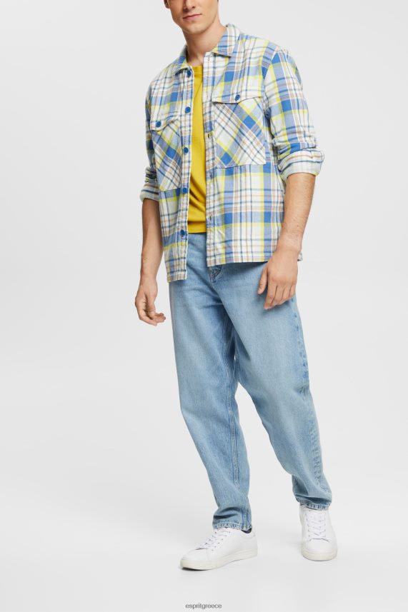άνδρες Esprit μπλε καρό πουκάμισο πουκάμισα 0J044P886