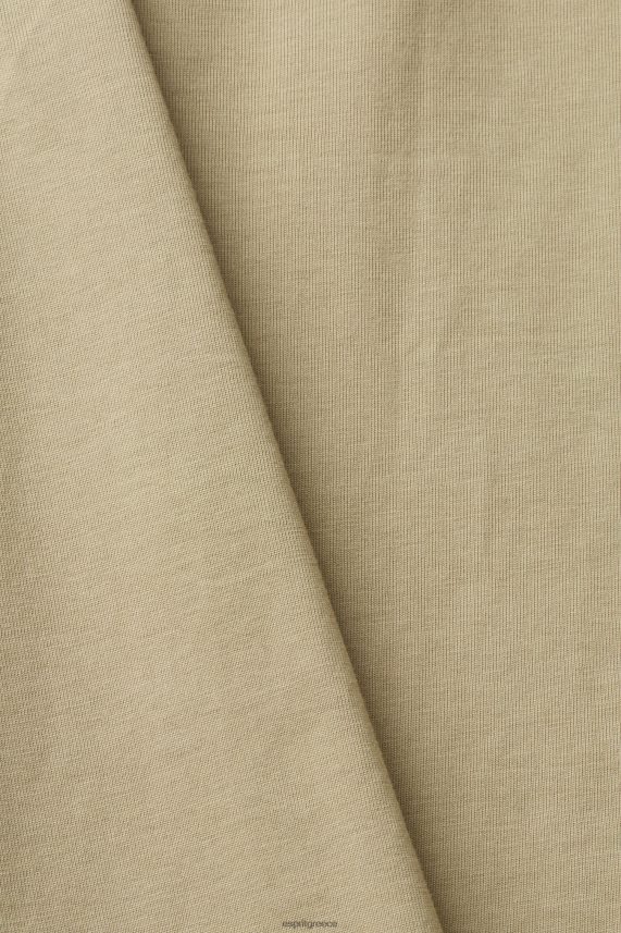 άνδρες Esprit χλωμό χακί πουκάμισο φανέλας πουκάμισα 0J044P888