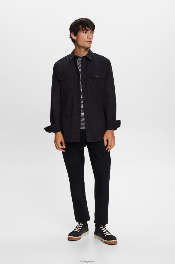 άνδρες Esprit μαύρος χρηστικό πουκάμισο, 100% βαμβάκι πουκάμισα 0J044P571