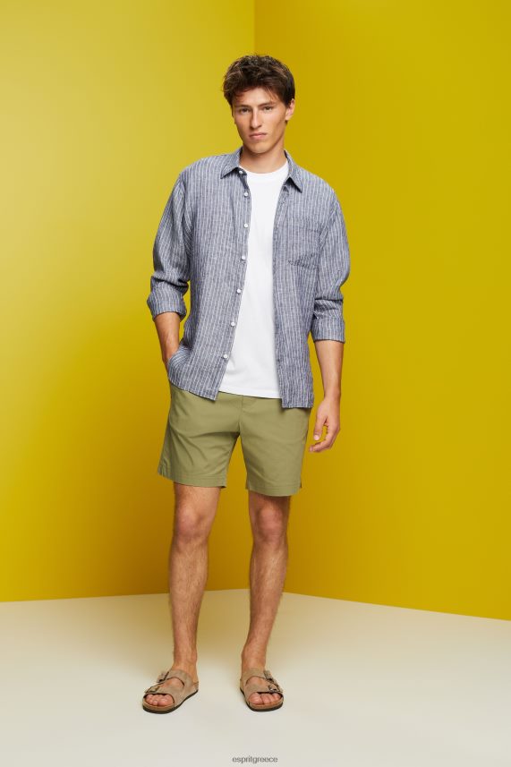 άνδρες Esprit ΠΟΛΕΜΙΚΟ ΝΑΥΤΙΚΟ ριγέ πουκάμισο, 100% λινό πουκάμισα 0J044P596