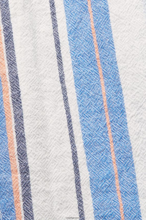 άνδρες Esprit γαλάζιο ριγέ κοντομάνικο πουκάμισο, 100% βαμβάκι πουκάμισα 0J044P612