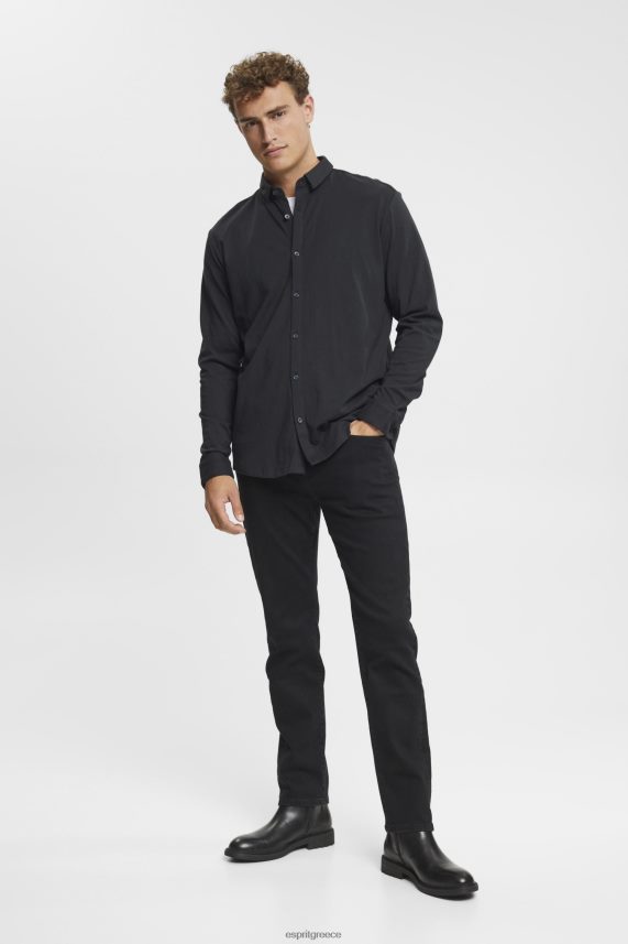 άνδρες Esprit μαύρος Ζέρσεϊ μακρυμάνικο, 100% βαμβάκι πουκάμισα 0J044P679