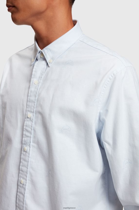 άνδρες Esprit γαλάζιο Πουκάμισο oxford με στάμπα με χαλαρή εφαρμογή πουκάμισα 0J044P795