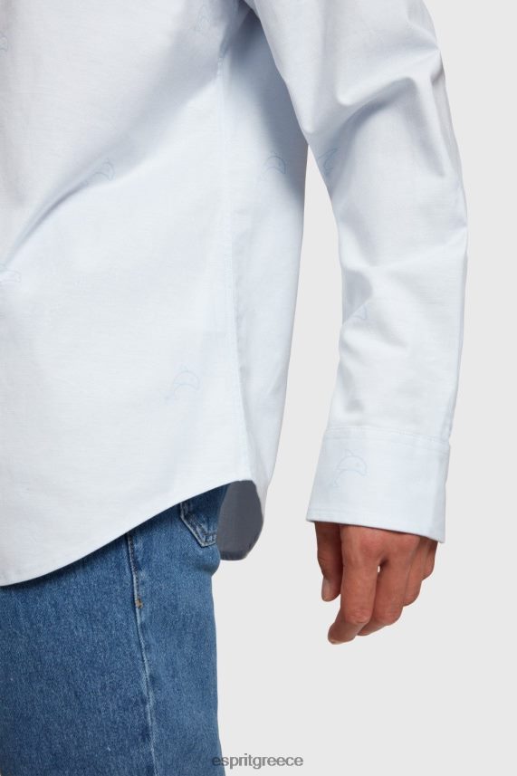 άνδρες Esprit γαλάζιο Πουκάμισο oxford με στάμπα με χαλαρή εφαρμογή πουκάμισα 0J044P795