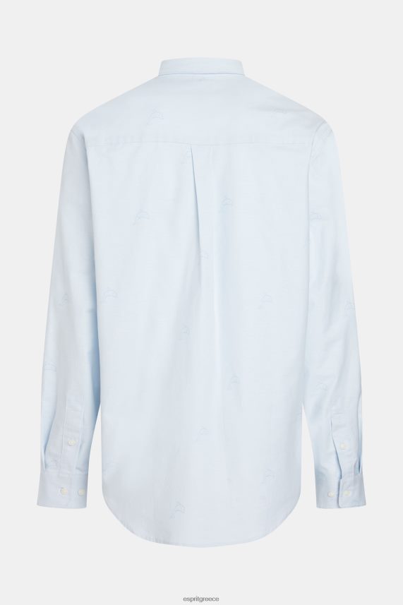 άνδρες Esprit γαλάζιο Πουκάμισο oxford με στάμπα με χαλαρή εφαρμογή πουκάμισα 0J044P795