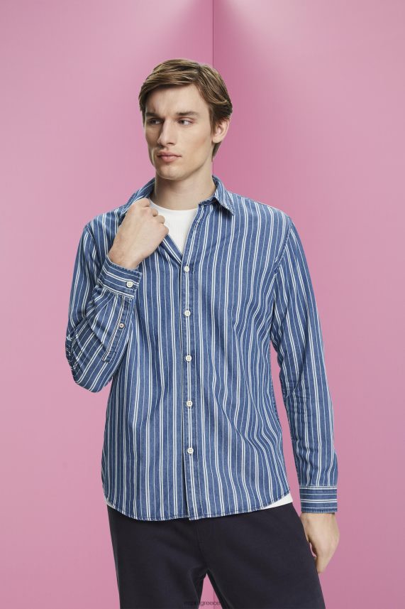 άνδρες Esprit πάγος slim fit τζιν πουκάμισο με ρίγες πουκάμισα 0J044P716