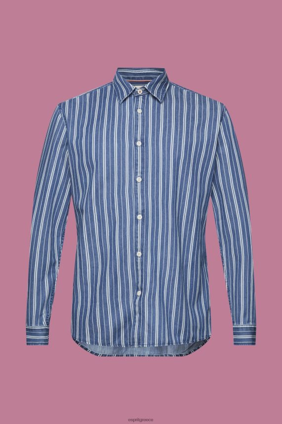 άνδρες Esprit πάγος slim fit τζιν πουκάμισο με ρίγες πουκάμισα 0J044P716