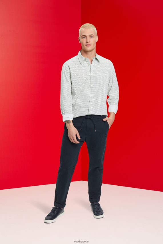 άνδρες Esprit άσπρο slim fit πουκάμισο με σχέδιο παντού πουκάμισα 0J044P777