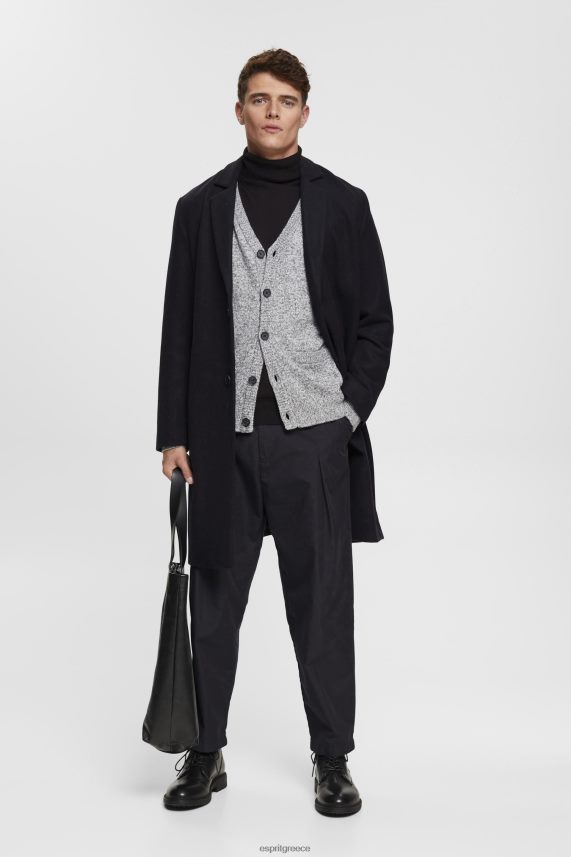 άνδρες Esprit μέτριο γκρι πλεκτή ζακέτα με κουμπιά πουλόβερ 0J044P697