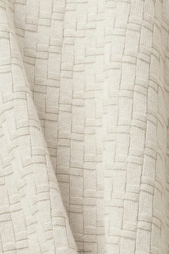 άνδρες Esprit ελαφρύ γκρι ανάγλυφο λαιμό πλήρωμα πουλόβερ 0J044P718