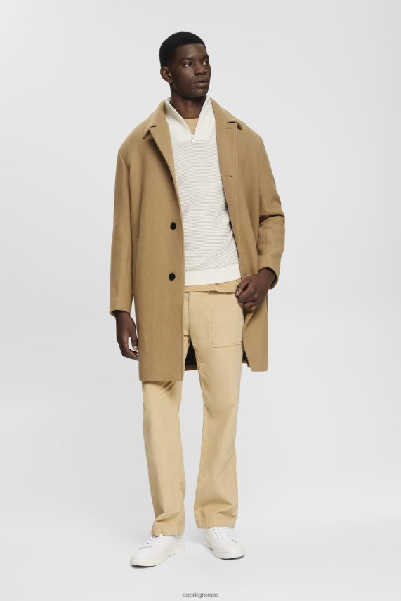 άνδρες Esprit υπόλευκο πλεκτό μπλουζάκι με μισό φερμουάρ με πολύχρωμες ρίγες πουλόβερ 0J044P727