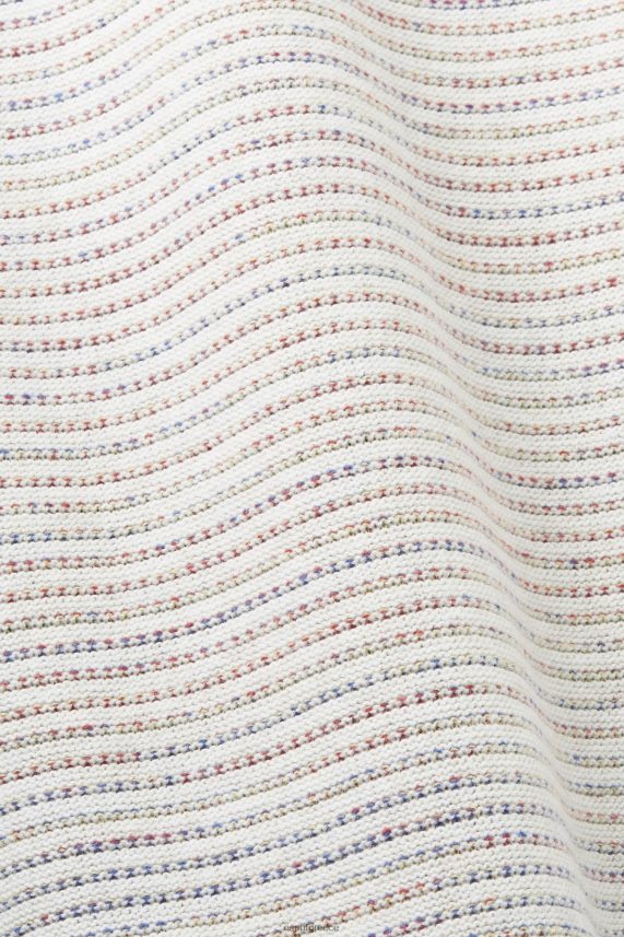 άνδρες Esprit υπόλευκο πλεκτό μπλουζάκι με μισό φερμουάρ με πολύχρωμες ρίγες πουλόβερ 0J044P727