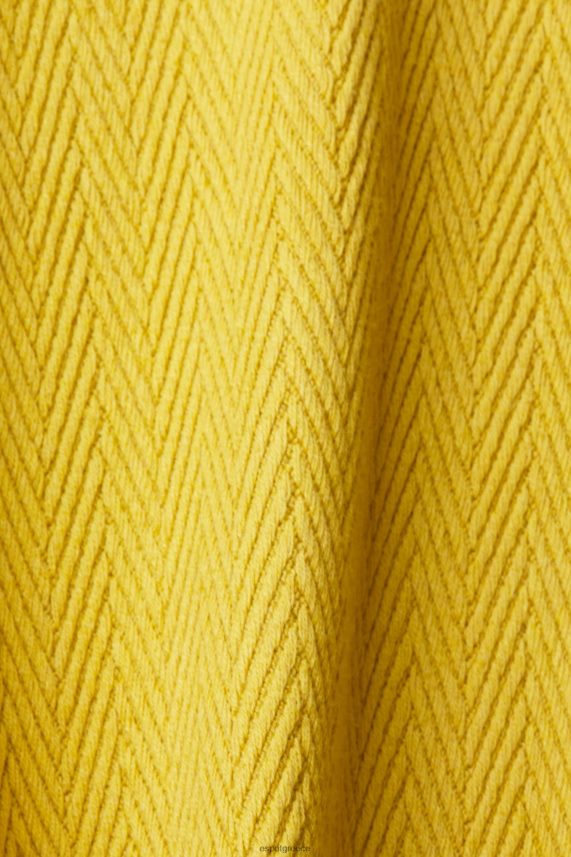 άνδρες Esprit σκονισμένο κίτρινο άλτης με μοτίβο ψαροκόκαλου πουλόβερ 0J044P830