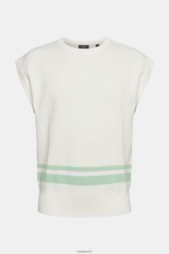 άνδρες Esprit υπόλευκο φανελάκι με δύο ρίγες πουλόβερ 0J044P841