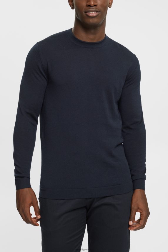 άνδρες Esprit μαύρος πλεκτό μάλλινο πουλόβερ πουλόβερ 0J044P903