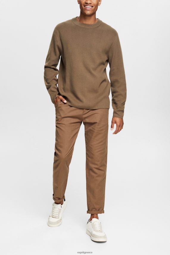 άνδρες Esprit χακί πράσινο πλεκτό jumper πουλόβερ 0J044P840
