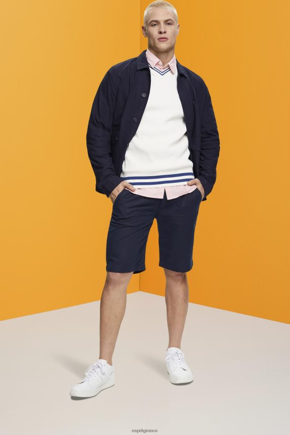 άνδρες Esprit υπόλευκο Βαμβακερό βραχυκυκλωτήρα με βιώσιμο λαιμό v πουλόβερ 0J044P725