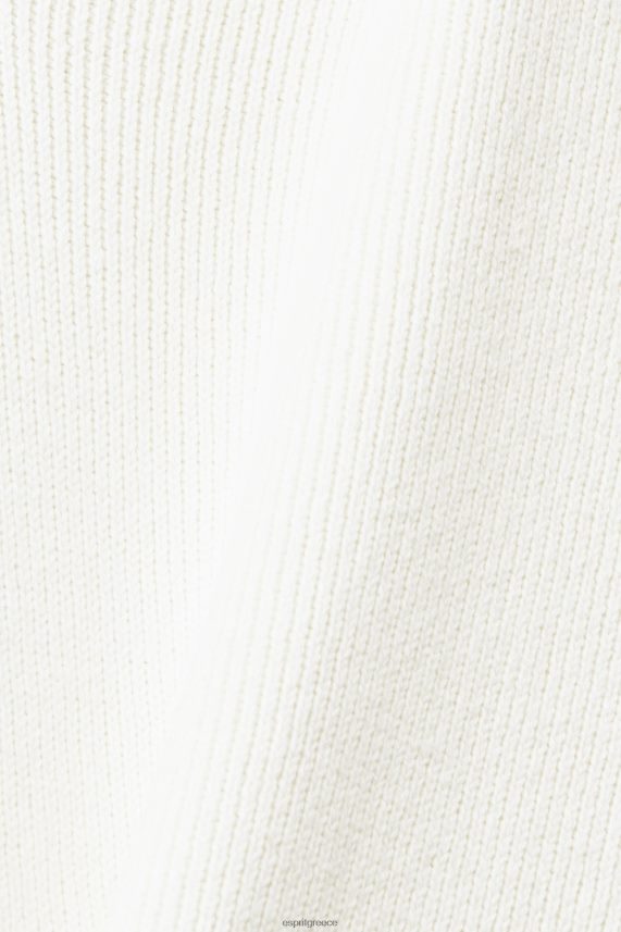 άνδρες Esprit υπόλευκο Βαμβακερό βραχυκυκλωτήρα με βιώσιμο λαιμό v πουλόβερ 0J044P725