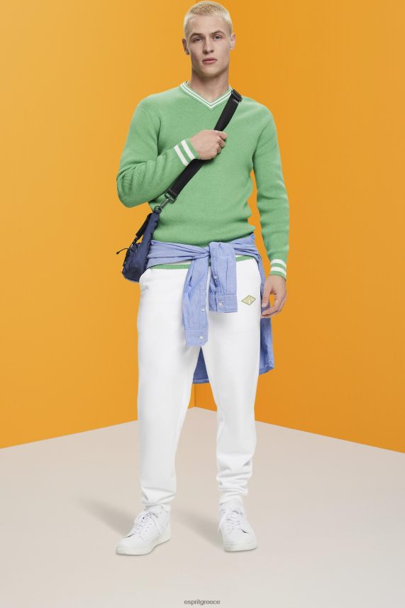 άνδρες Esprit πράσινος Βαμβακερό βραχυκυκλωτήρα με βιώσιμο λαιμό v πουλόβερ 0J044P726